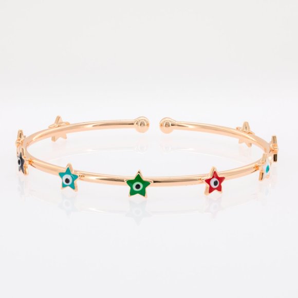 4 braceletsEvil eye, Nazar Gold Metal, talisman, open cuff, turkish eye - Picture 7 of 16